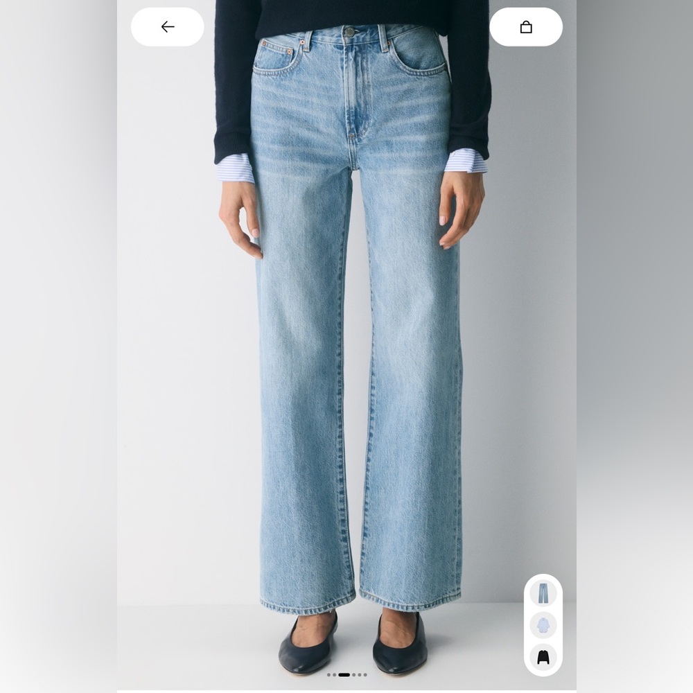 Denim Forum Light Blue High-Rise Wide-Leg Jeans